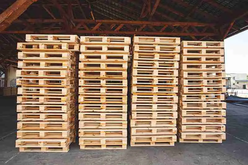 Stacked Euro Pallets Warehouse