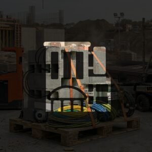 Secteur de la construction et transport de matériaux sur palettes