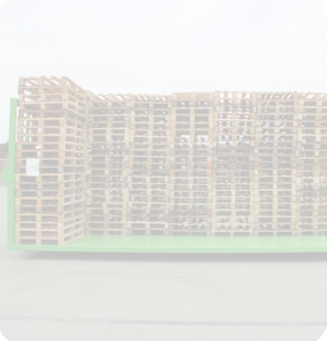 Collection of used wooden pallets from an industrial logistics facility
