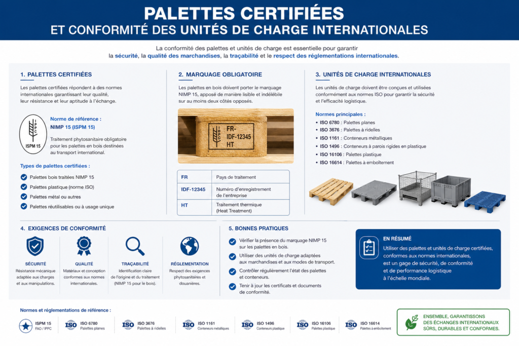 Palettes certifiées et conformité des unités de charge internationales 1 Palettes certifiées