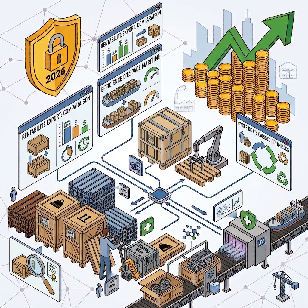Optimisation des caisses bois pour le transport maritime et l'exportation 8 Caisses bois pour le transport maritime