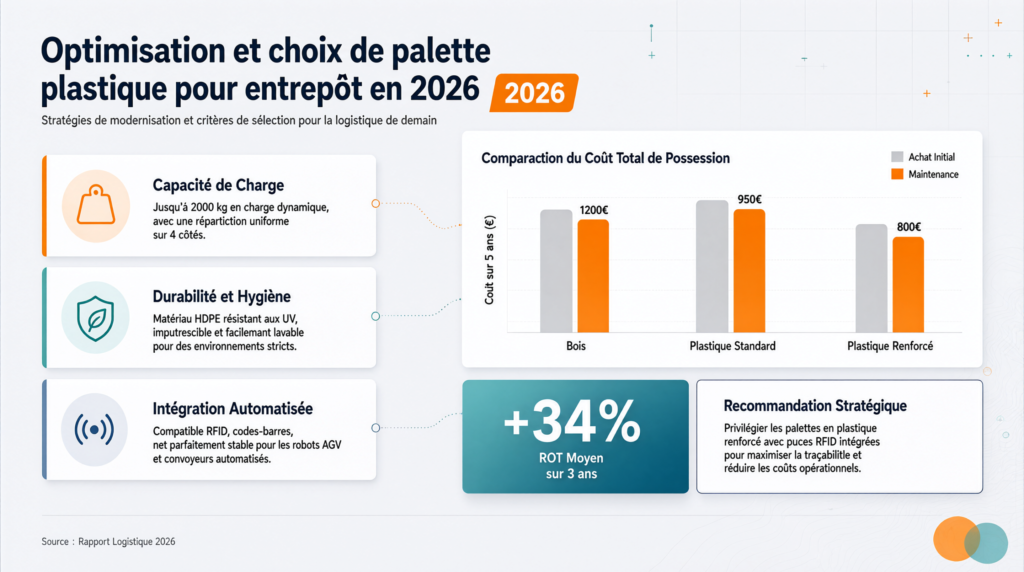 Palette plastique pour entrepôt