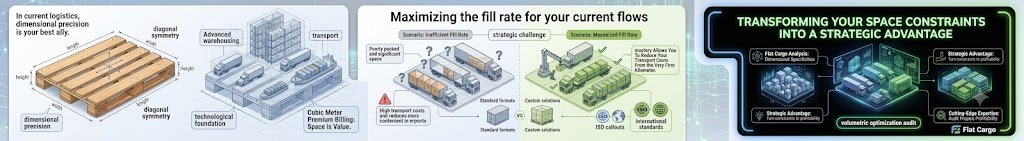 An English infographic by Supply Chain Solutions, dated 2026, presented on a modern glowing card titled 'STRATEGIC PIVOT: DECARBONIZING CURRENT LOGISTICS WITH SECOND-HAND PALLETS.' The infographic contrasts Traditional and Strategic logistics across three panels. The top-left details 'PROFITABILITY AND ESG REPORTING FOR YOUR CURRENT FLOWS,' showing traditional charts for budgetary constraints and profitability, leading to optimized spending paths and a certificate, while the strategic section focuses on 'Sustainable Development Goals,' a circular lifecycle with descriptions for 'current shipments' and 'Asset rotation and optimization.' A central green banner highlights costs: '€5,000 line stoppage cost | €100,000 forced repurchase cost.' The top-center panel details pallet solutions, comparing standard versus custom formats with charts. The bottom panel focuses on 'SECURING YOUR INTENSIVE LOGISTICS CYCLES WITH PROVEN EXPERTISE,' illustrating high-speed robot arms handling certified pallets with detailed steps like 'Safe and Reliable,' 'Performance Guarantee' (with 99% Uptime and Guaranteed Throughput), 'Audit Processes' (with Step-by-Step Methodology and Data Analysis), 'Audits,' and 'Optimization Results' (with ROI and Savings Reports and Performance Benchmarking). The entire infographic uses glowing blue and green elements against a blurred warehouse background.