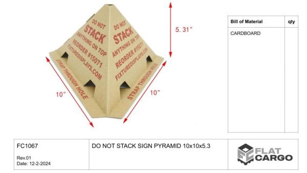 DO NOT STACK SIGN PYRAMID 10x10x5.3 - Image 4