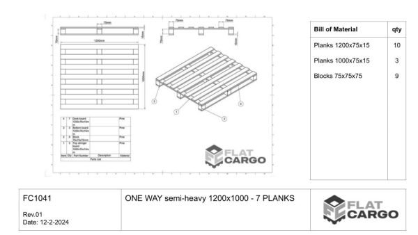 ONE WAY semi-heavy 1200x1000 -  7 PLANKS - Image 4