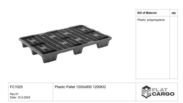 Plastic Pallet 1200x800 1200KG - Image 3