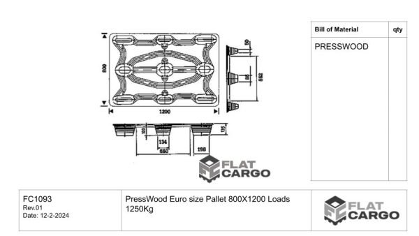 PressWood Euro size Pallet 800X1200 Loads 1250Kg - Image 2