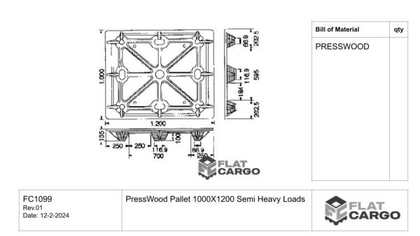 PressWood Pallet 1000X1200 Semi Heavy Loads - Image 2