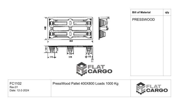 PressWood Pallet 400x800 Loads 1000 Kg - Image 2