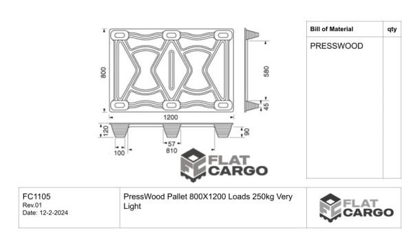 PressWood Pallet 800X1200 Loads 250kg Very Light - Image 2