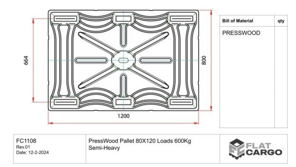 PressWood Pallet 80X120 Loads 600Kg Semi-Heavy - Image 2