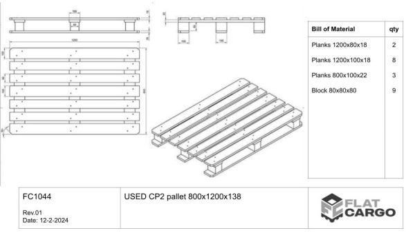 USED CP2 pallet 800x1200x144 - Image 3