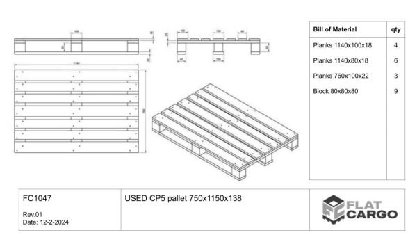 USED CP5 pallet 750x1150x144 - Image 3