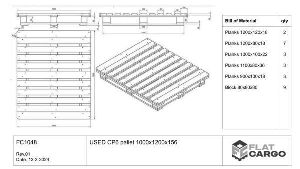 USED CP6 pallet 1000x1200x144 - Image 3