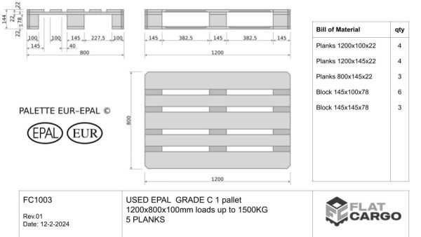 USED EPAL 1 pallet GRADE C 1200x800 – Image 4