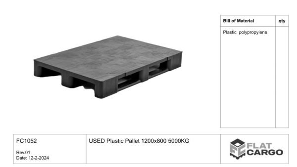 USED Plastic Pallet 1200x800 5000KG - Image 3