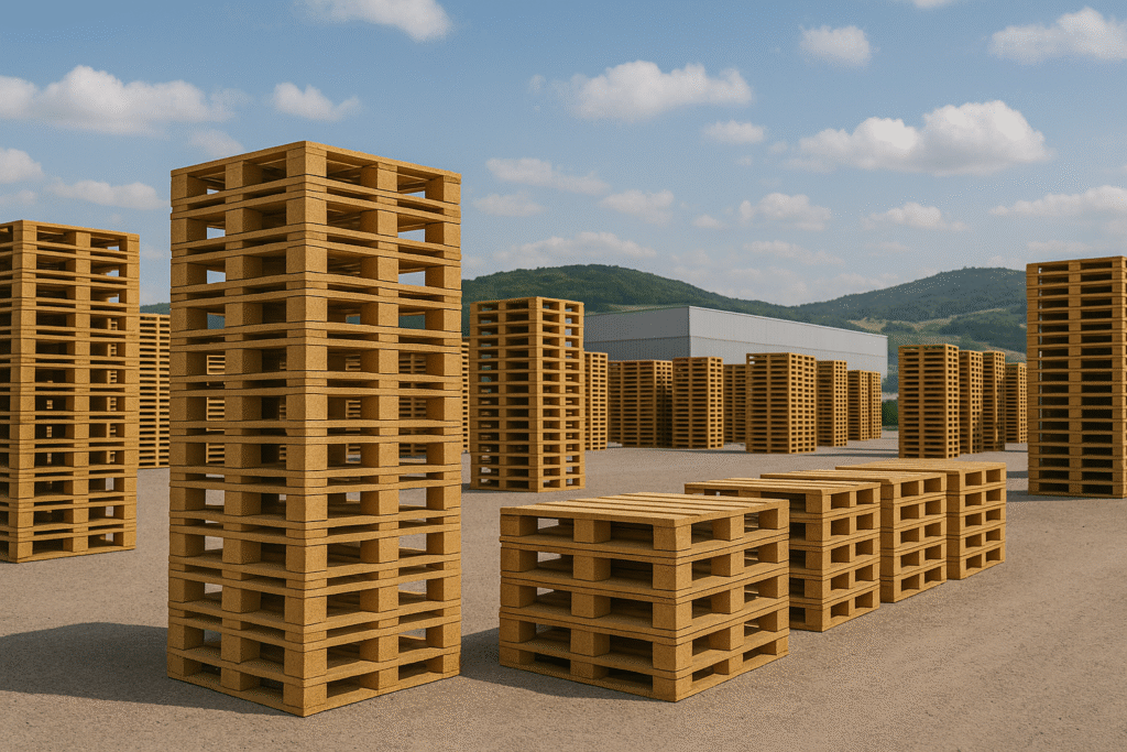 Camion de livraison FlatCargo à Saint-Denis transportant des palettes durables dans un environnement urbain