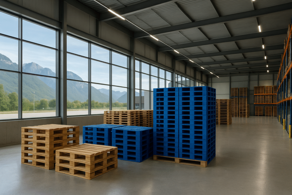 Palettes bois et plastique prêtes pour la livraison aux entreprises à Angers