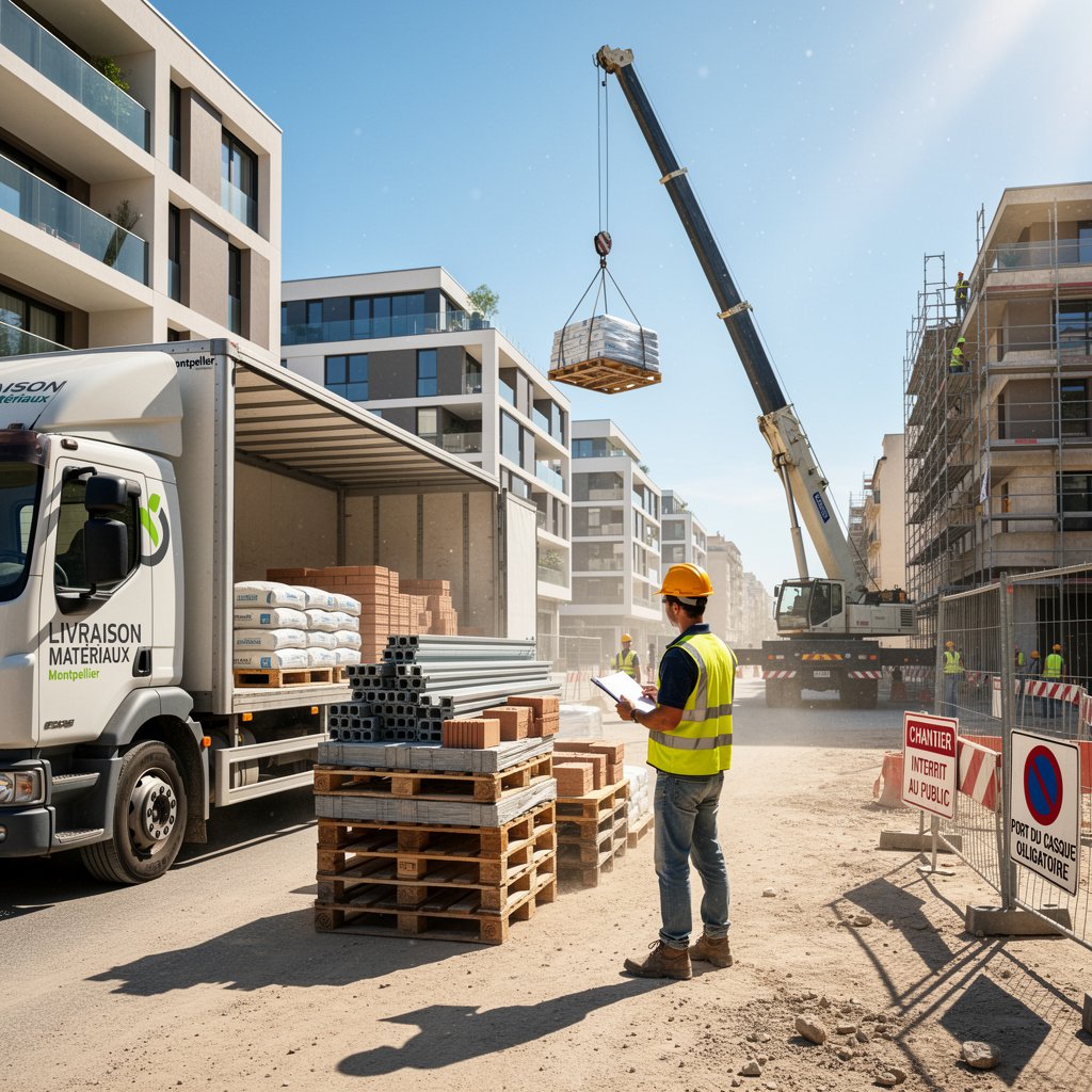 approvisionnement palettes chantier