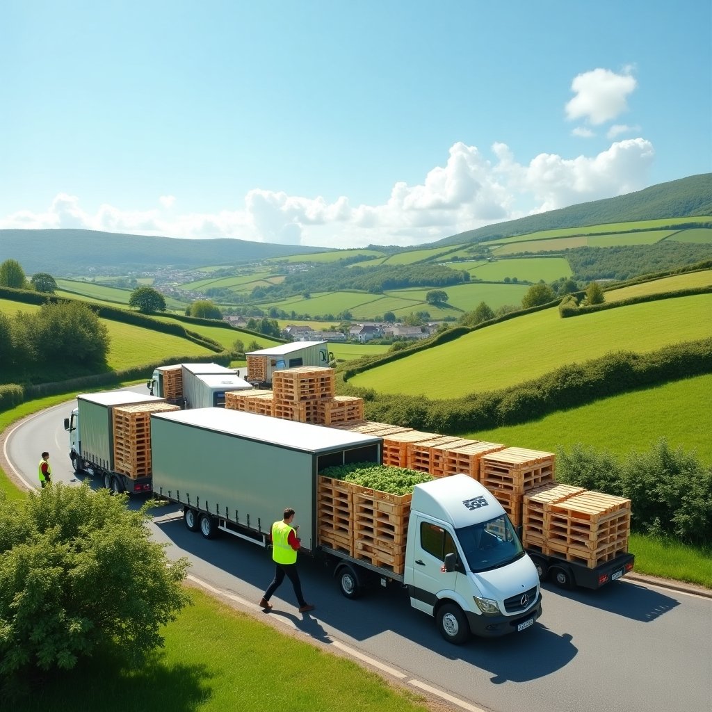 Camion de transport en Bretagne utilisant des palettes écologiques pour soutenir la supply chain verte